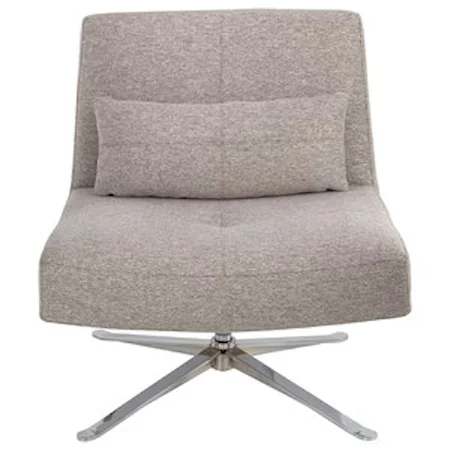 Contemporary Armless Swivel Chair with Metal Base